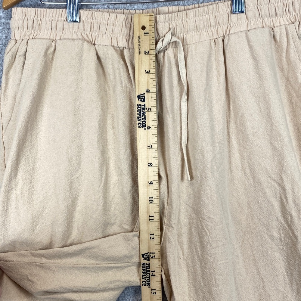 Ouku pull on pants XL drawstring elastic inseam 28” wide leg butter yellow - Picture 4 of 11